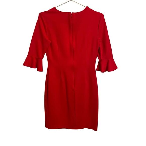 Banana Republic Red Ponte Knit Flutter Sleeve Dress Size 4 - Picture 5 of 6
